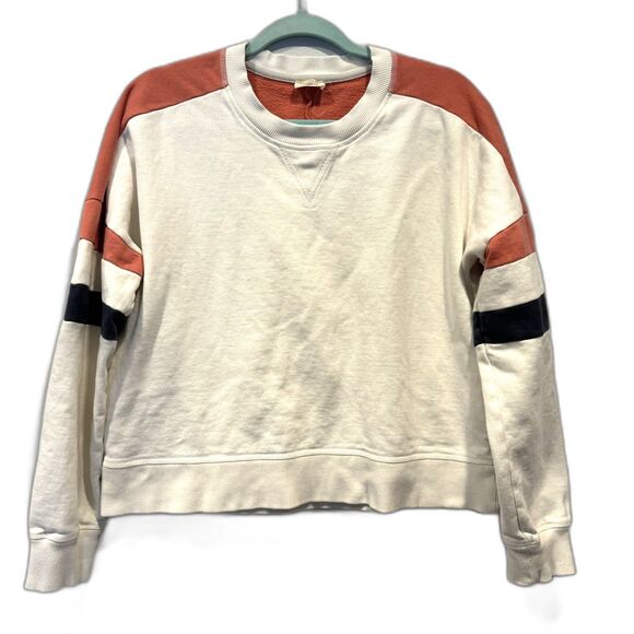 Faherty High Standard Fleece Varsity Crew Sweatshirt Organic Cotton Women Medium - Picture 2 of 9